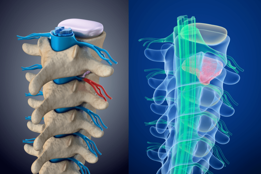 3D animated renderings of the spine