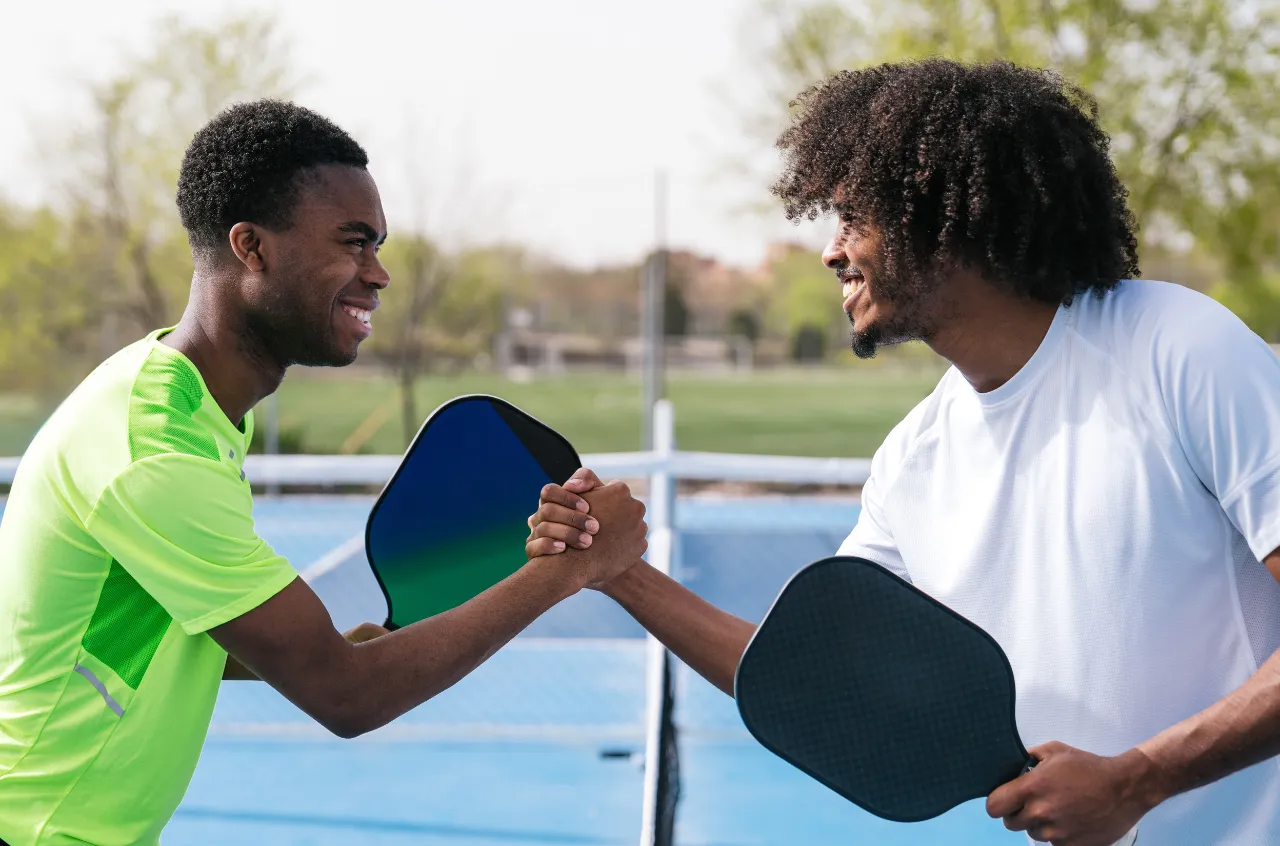 Athletes high-fiving